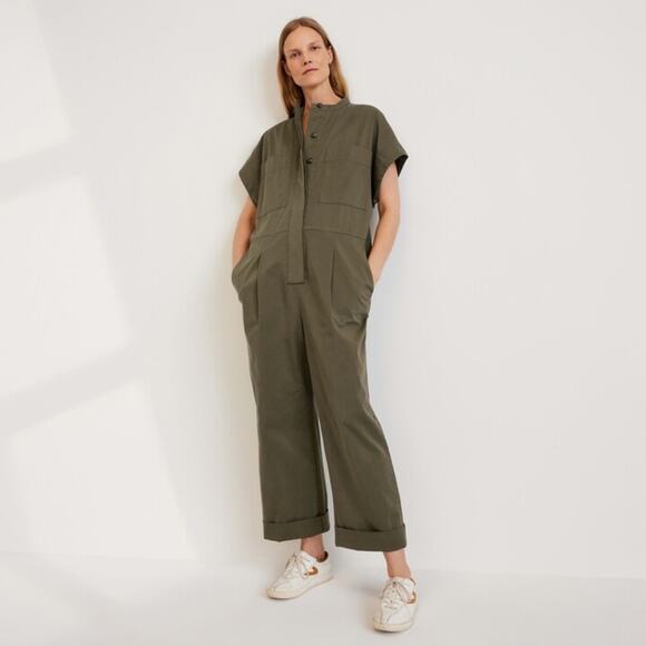 Everlane The Easy Workwear Jumpsuit Relaxed Fit Olive Green NWT Size XXS - Picture 1 of 6